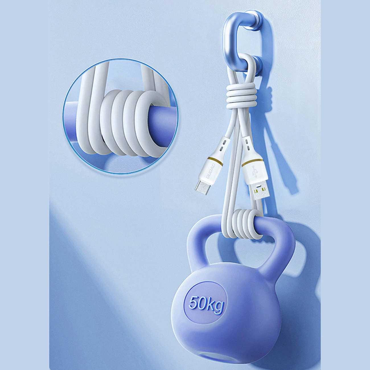 Silikonski USB-C na USB-C kabel Dudao L25C PD 60 W 1 m, bel, 480 Mb/s