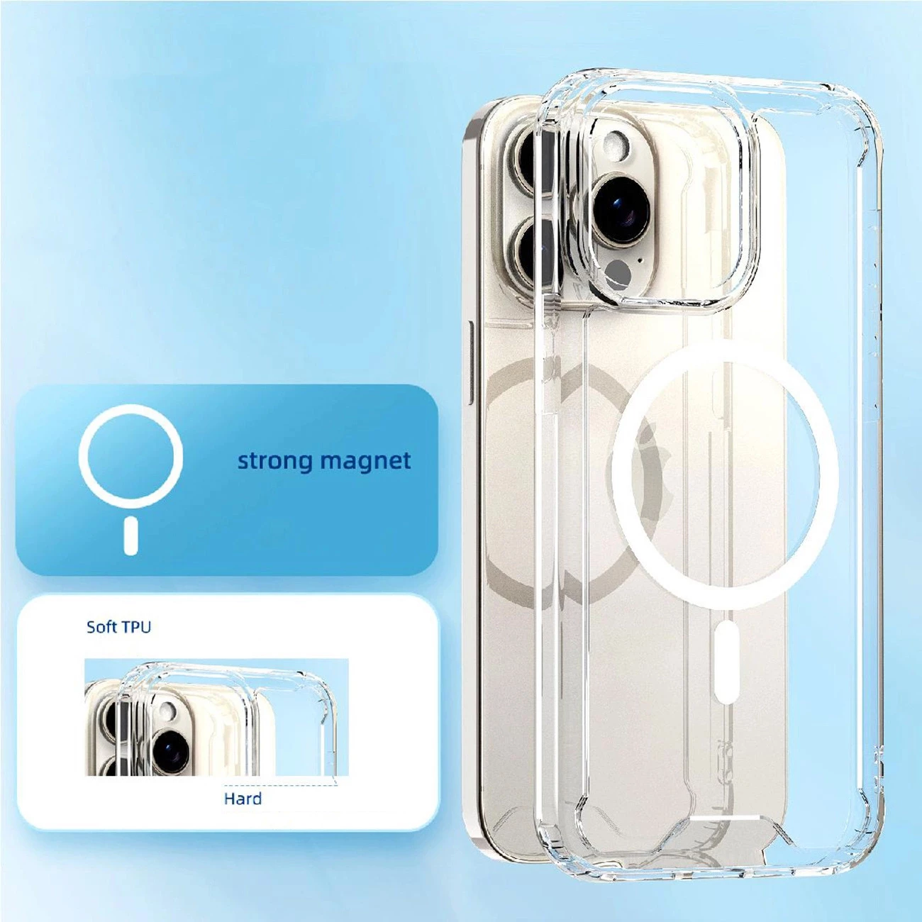 Prozoren zaščitni ovitek Wozinsky Clear Corner Case MagSafe za Samsung Galaxy S24 FE