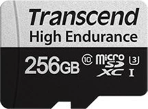 MicroSDXC 256GB, Class 10 U3, 95 MB/s, 45 MB/s, črno/siva - Transcend 350V