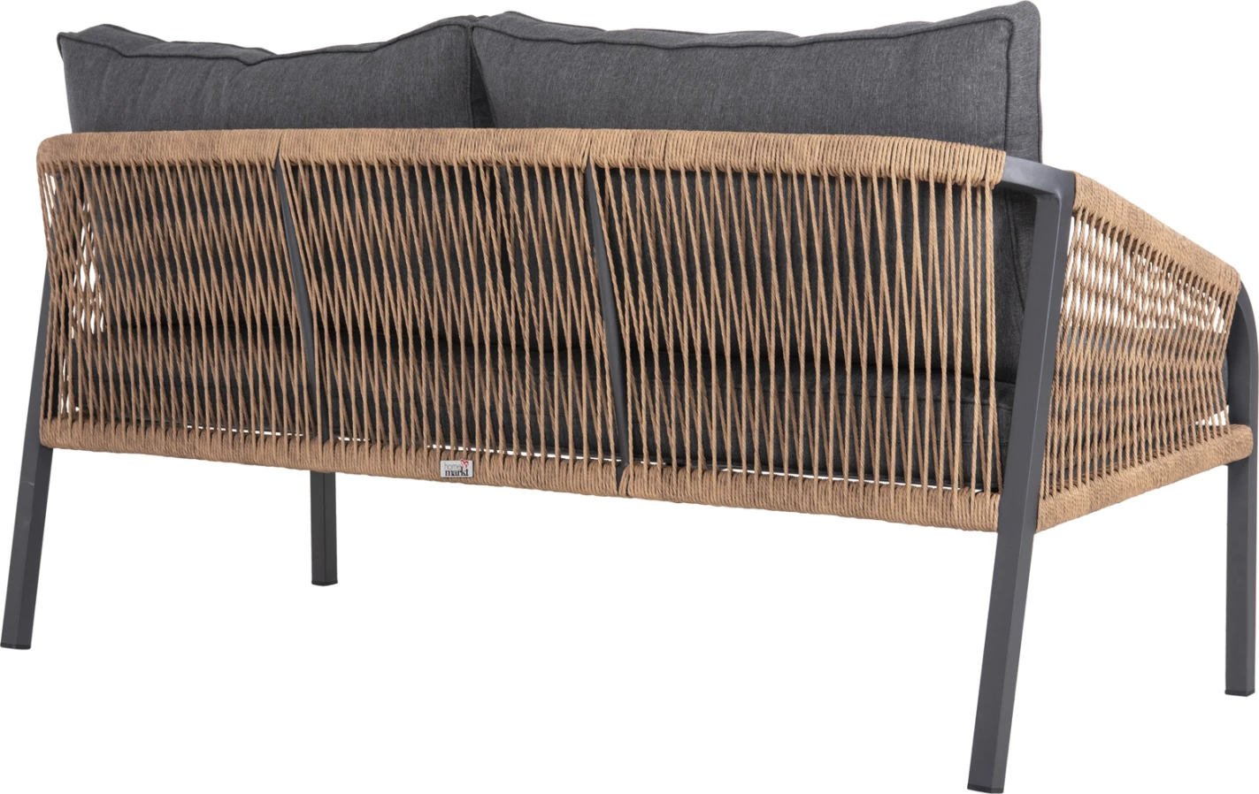 Zunanja dvosedna sedežna garnitura MAERLY FH6055.03 aluminij v antracit-temno bež sintetična vrv-antracit blazine