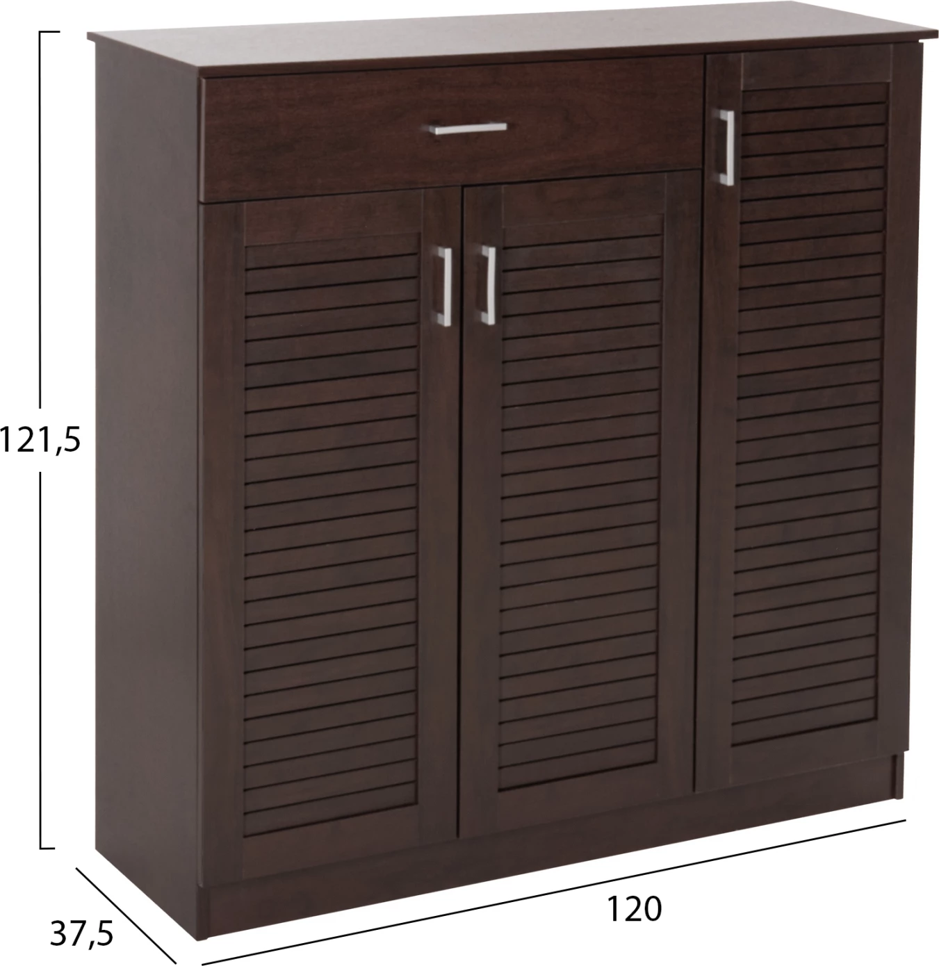 Omara za čevlje PROBY FH9607.01 iz melamina v barvi wenge 120x37,5x121,5H cm