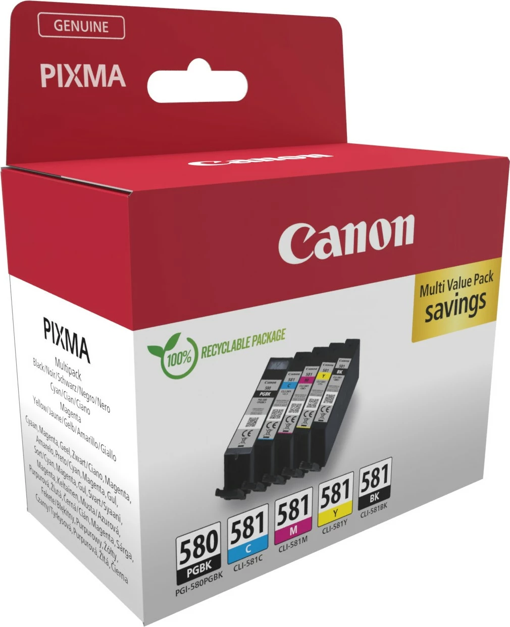 Tonerji Canon 2078C008, paketni komplet 5 kosov, črn, cijan, magenta, rumen