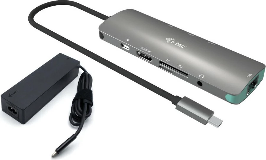 Dock za Nano LAN z napajalnikom 100W, siv I-Tec