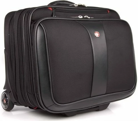 Poslovni komplet 2-delni, voziček 17-palcev z torbo za prenosnik 15,4-palca, Wenger Patriot, črn