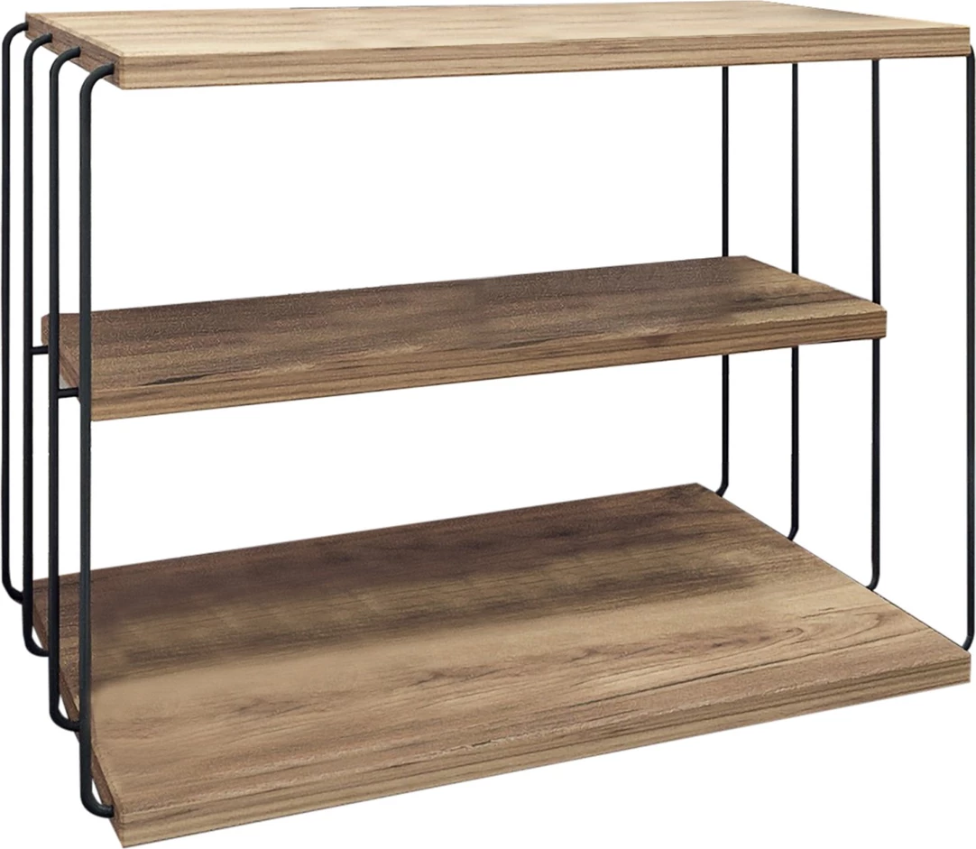 Stranska mizica z dvema policama, Atlantic Pine in črna, Lifon Hanah Home