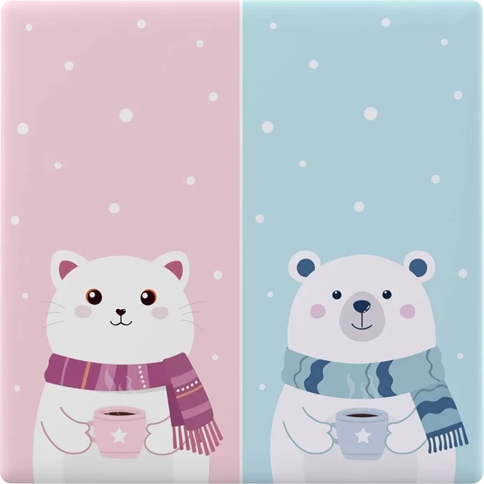 Dekorativni pokrov za dotikavno stikalo, plastika, rožnat/moder Sonoff T5-2C-86-cartoon