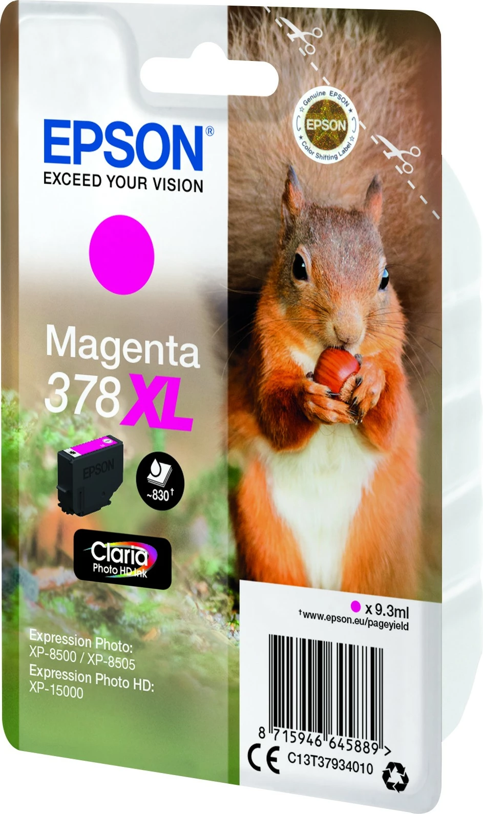 Toner magenta Claria Photo HD 378XL, XL 9.3ml — Epson Squirrel