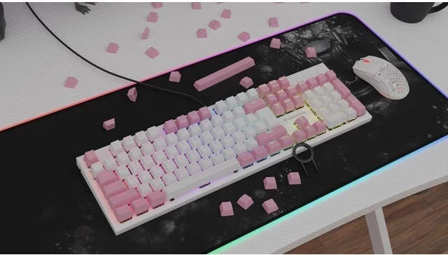 Kapice tipk za osebno tipkovnico Genesis Lead 300, rožnata