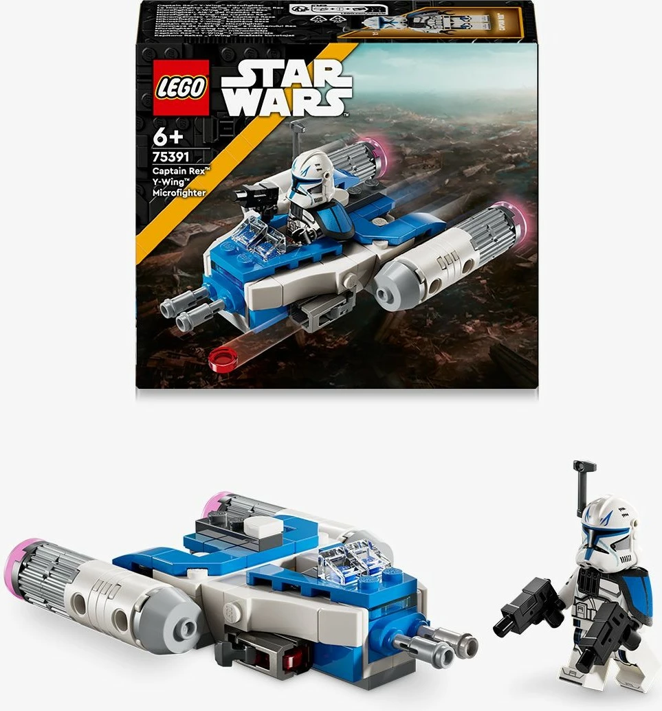Set za sestavljanje LEGO Star Wars Y-Wing Microfighter Kapitan Rex, 99 kosov, večbarven