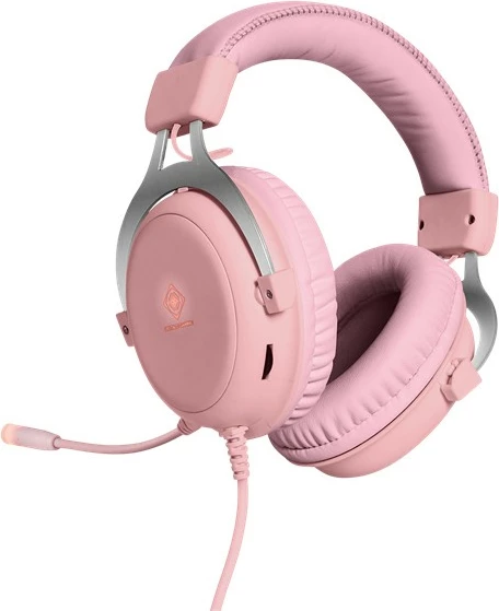 Slušalke za igre Deltaco Gaming Stereo, LED, rožnate