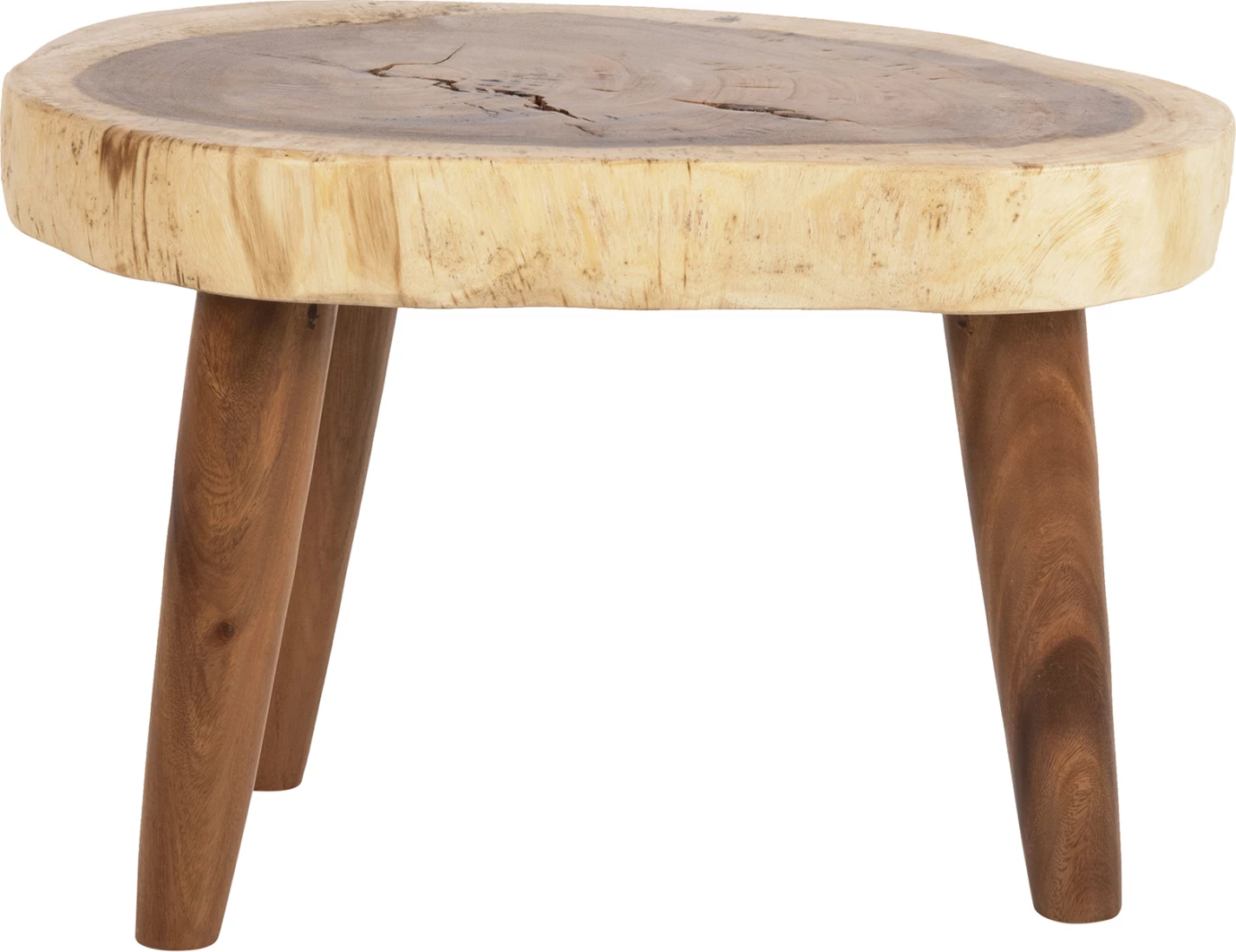 Klubska miza DOMPU FH9630 iz masivnega lesa suar 8 cm debela mizna plošča 66x44x46H cm