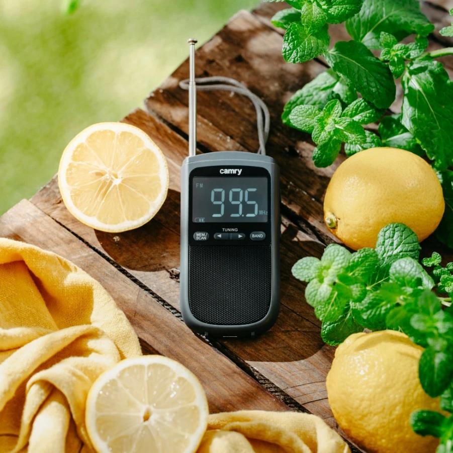 Prenosen radio Camry CR1905, FM/AM, LCD zaslon, USB-C, črn