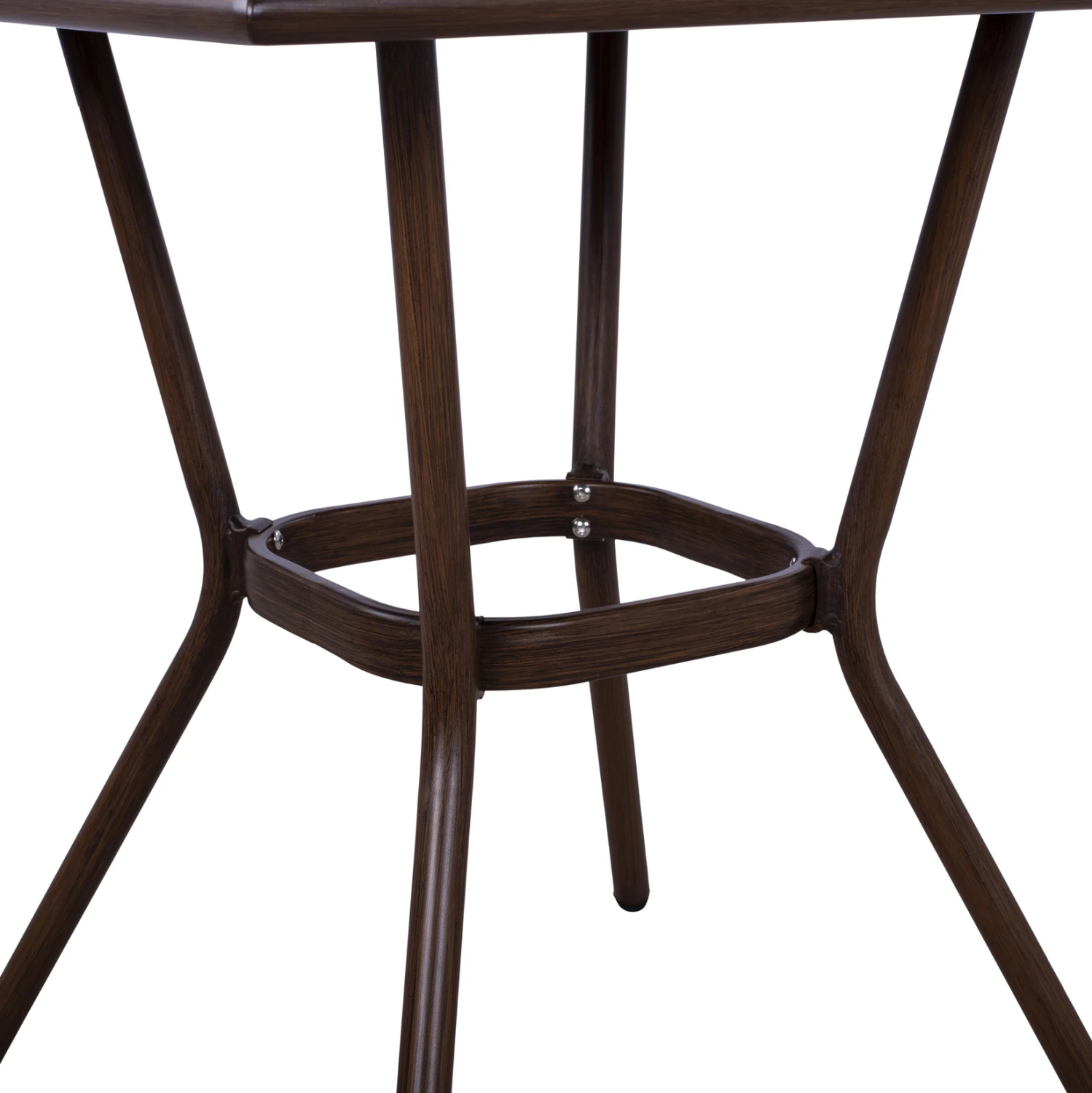 Aluminijasta miza 70X70X76 videz bambusa FH5568.03 rjava s steklom