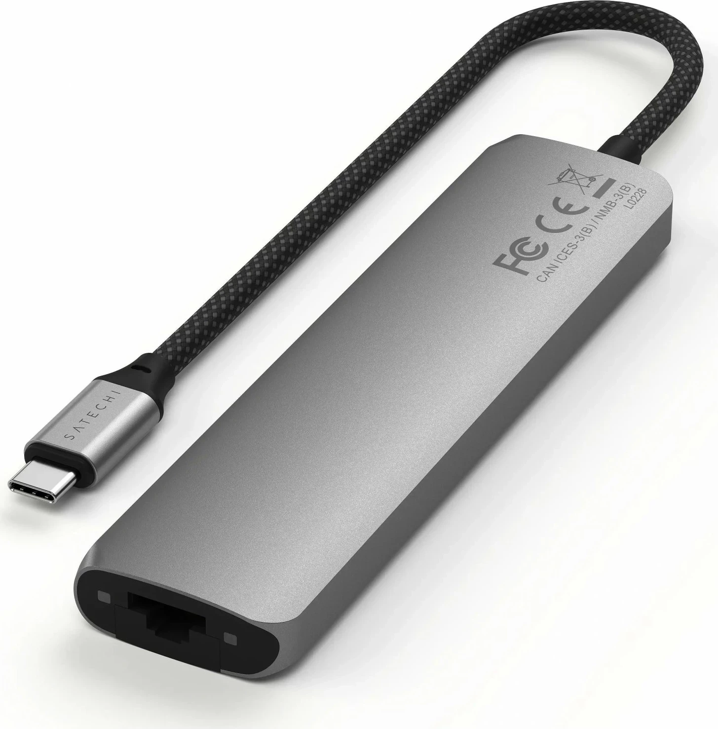 Adapter za razširitev povezav Satechi ST-P7S, 7v1, USB-C, HDMI 4K, Ethernet, siva