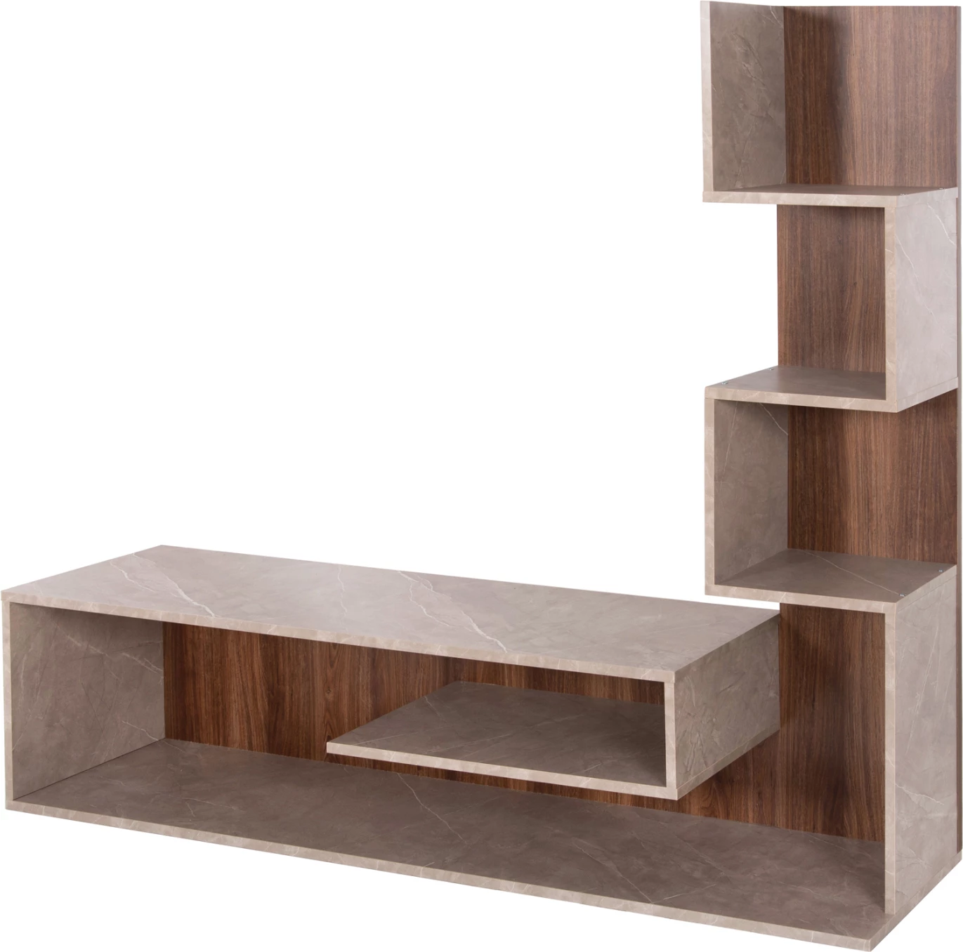 Kombinacija TV pohištva EDELIE FH8908.14 iz melamina v sivi kamniti teksturi-naravni 150x29.5x120H cm