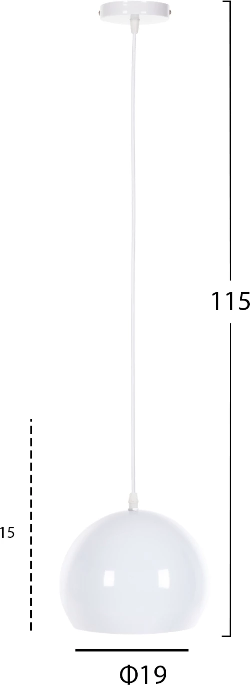 Stropna viseča svetilka FH4108 bela kovinska zvončnica 19x19x115H cm