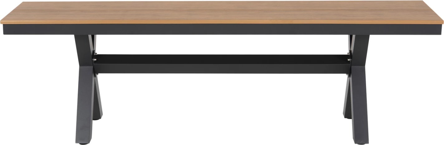 Aluminijasta klop TAWNEE FH6038.01 antracit s sedežem iz polilesa v naravni barvi lesa 150x36x45Hcm