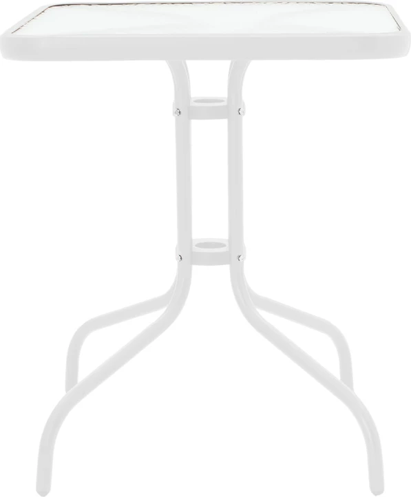 Komplet mize in stolov za teraso, bela, 70x70x70 cm