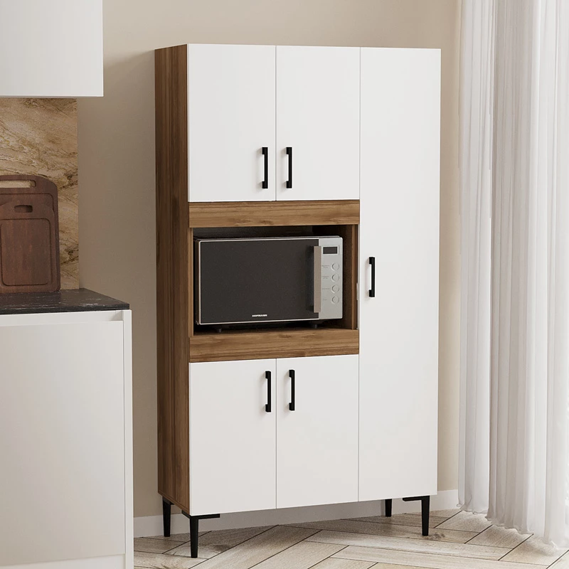 Kuhinjska omara Defne, bela-oreh, 89x37,5x160 cm