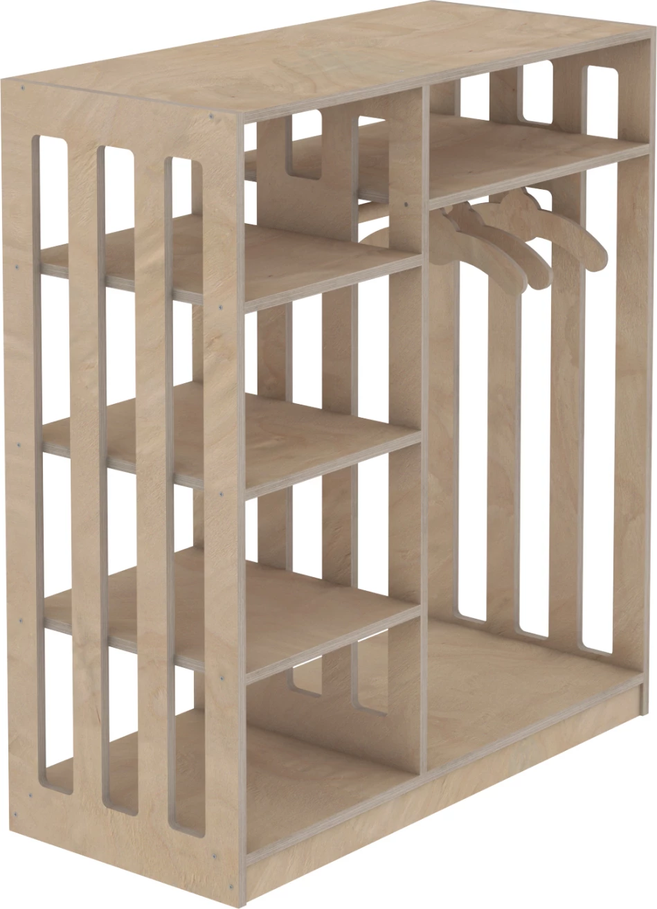 Otroški obešalnik SANI iz brezovega lesa v naravni barvi 90x40x100H cm