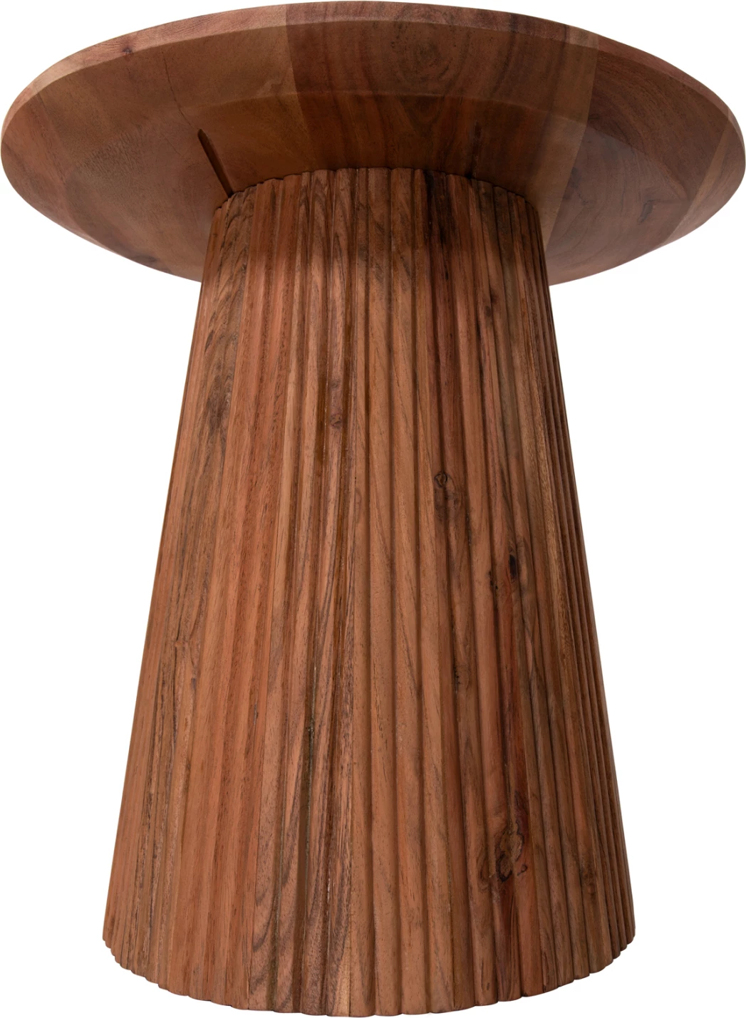 Okrogla stranska miza GROOT FH9698 iz masivnega akacijevega lesa - naravna barva Φ45x44Hcm