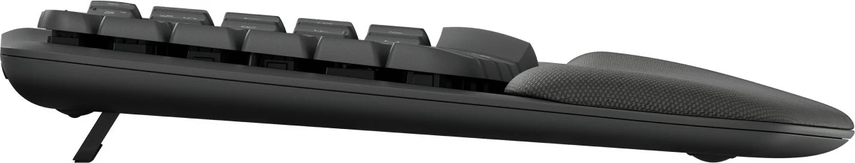 Ergonomska tipkovnica Wave Keys za poslovno rabo, Logitech, brezžična, RF in Bluetooth, membranska, QWERTZ, grafit