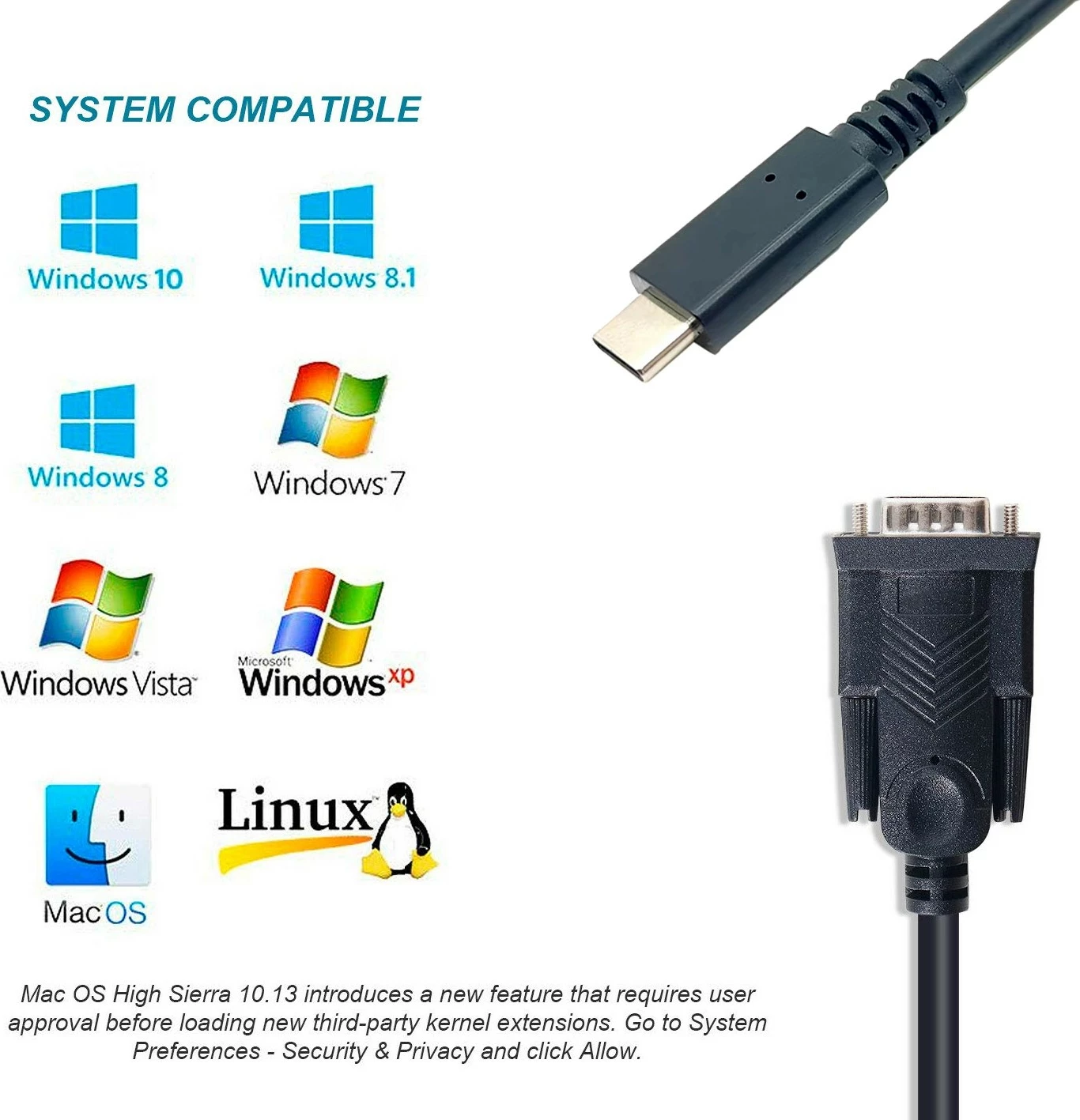 Serijski kabel USB-C na DB9, Equip, 1,5 m, črn