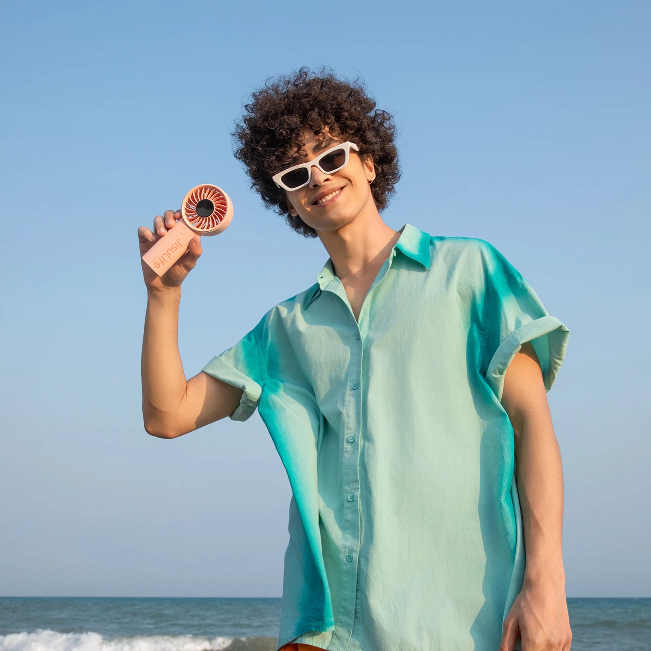 Ročni ventilator Jisulife Handheld Fan Life4, 3600 mAh, USB-C, roza