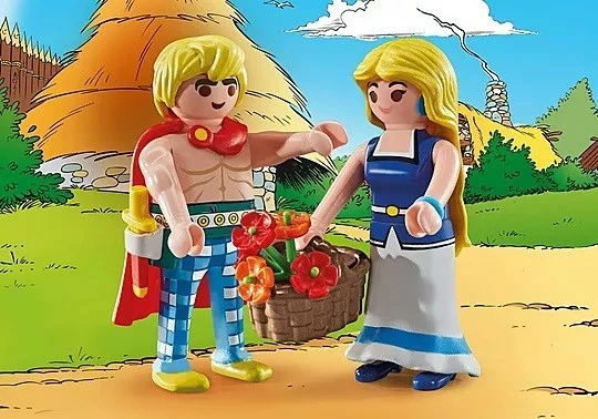 Igralni komplet figuric Asterix (Tragikomiks in Falbala), Playmobil 71544, 14 delov
