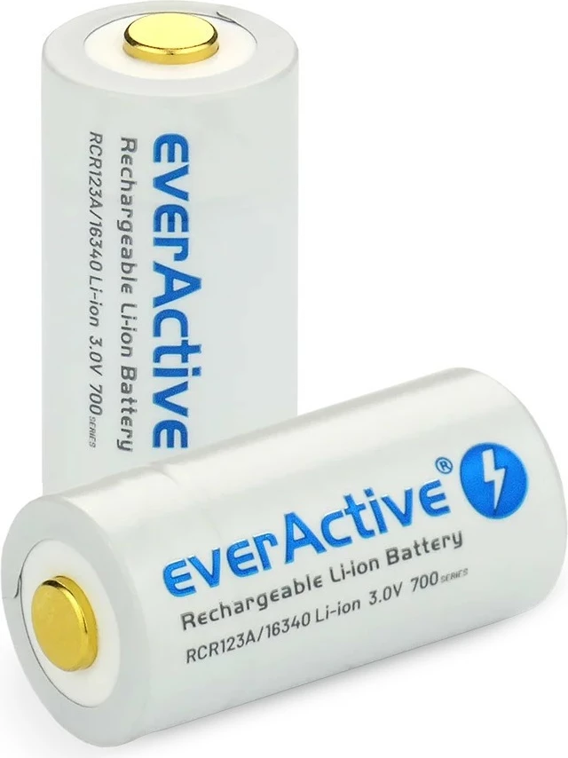 Polnilna baterija 16340 everActive, 700 mAh, 3 V, z Micro USB, 1 kos