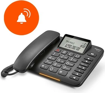 Fiksni telefon z žico Gigaset DL380, črn