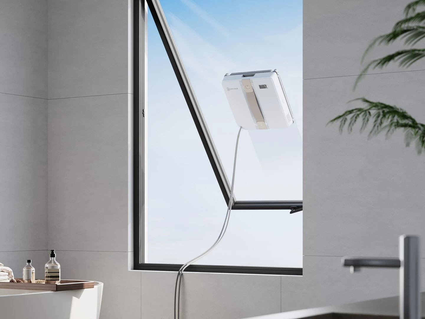 Robot za čiščenje oken Ecovacs Winbot MINI, 3000 mAh, bež