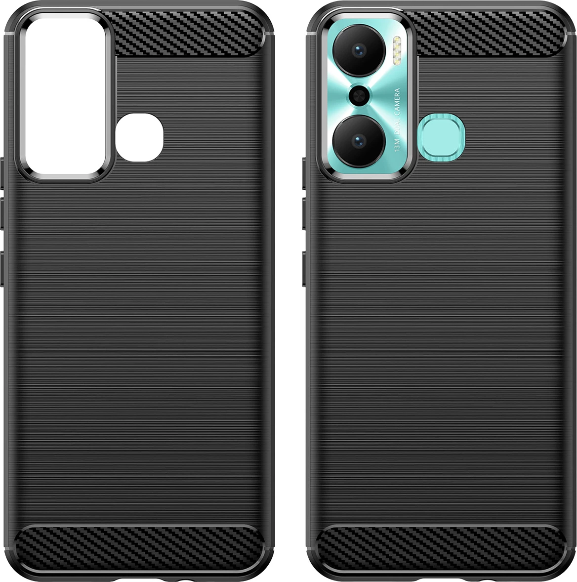 Ovitek za telefon Hurtel Carbon Case za Infinix Hot 20 Play, TPU, črn