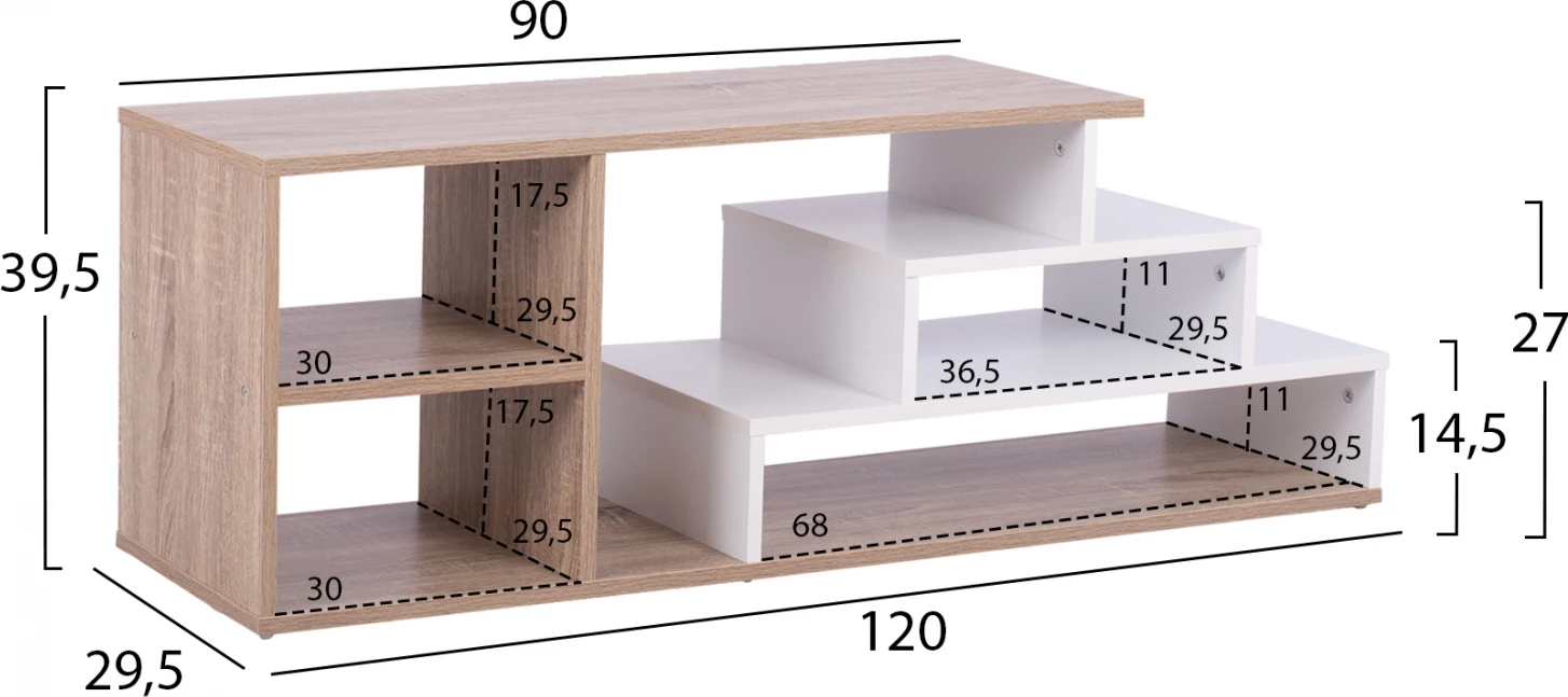 TV enota HUGH FH8764.01 120X29.5X39.5Y cm. Sonama bela