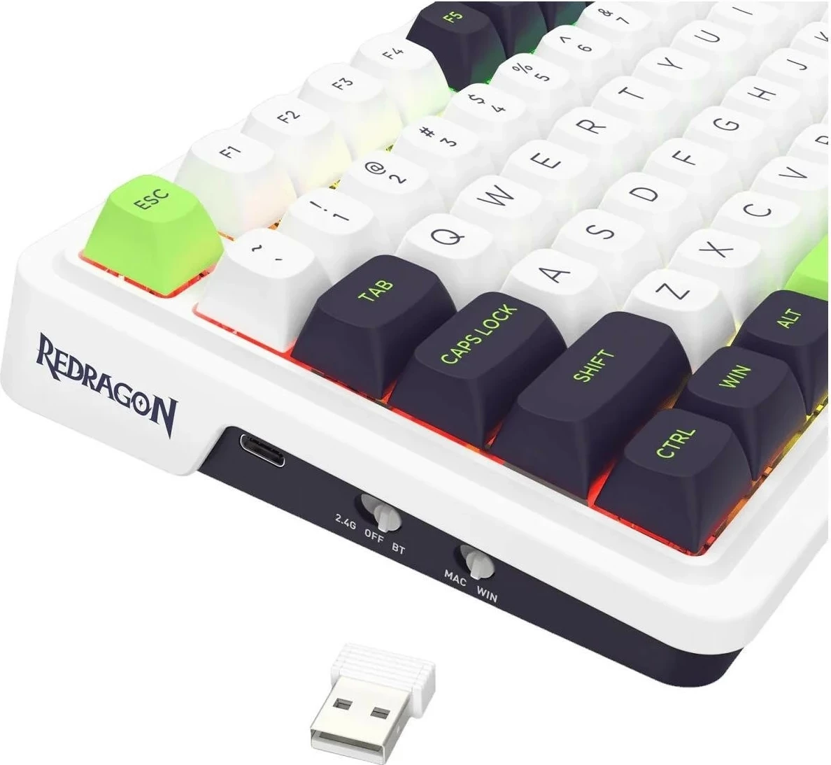 Tipkovnica RGB, bela Redragon K686WBG-RGB-MAX Eisa Max