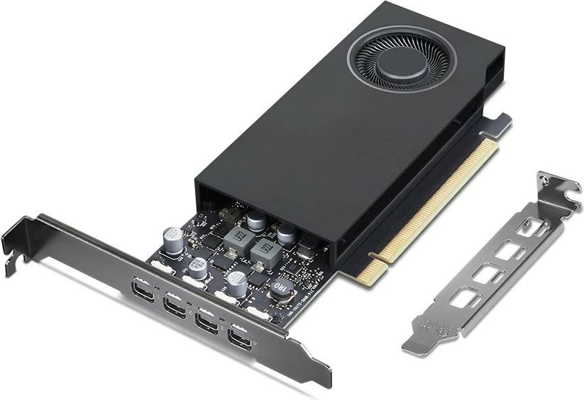 Grafična kartica NVIDIA RTX A400, 4 GB GDDR6, mini‑DP x4, Lenovo, črna