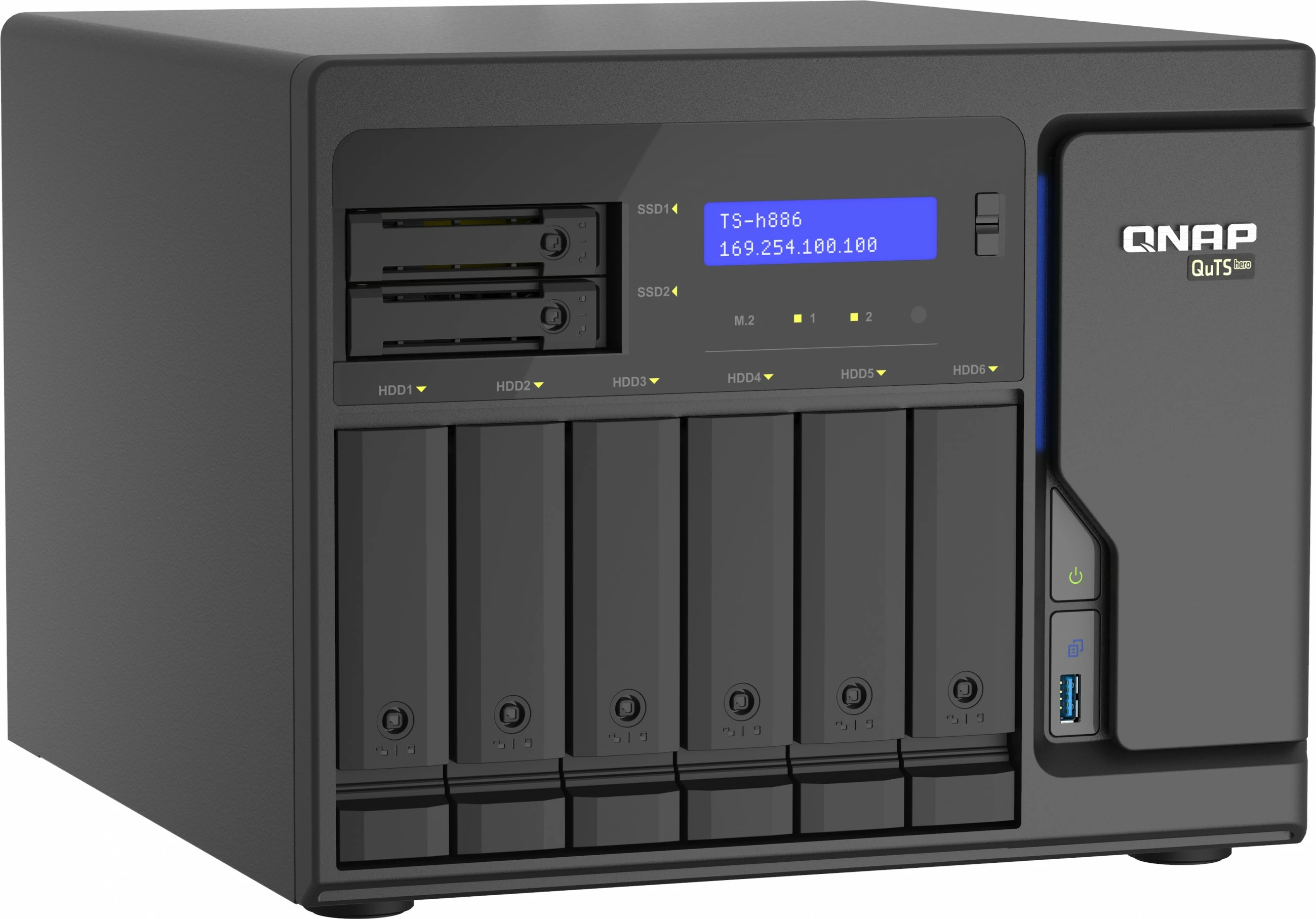 NAS, 8 mest, Intel Xeon D1602, 8GB RAM, siv - QNAP TS-h886-D1602-8G-BRO