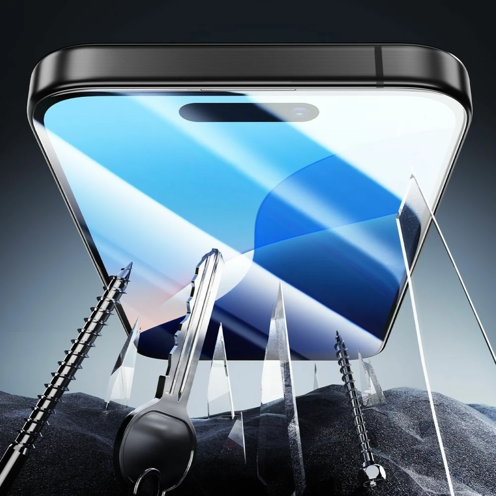 Zaščitno steklo ESR Armorite z montažnim okvirjem, za iPhone 15/14/13, prozorno