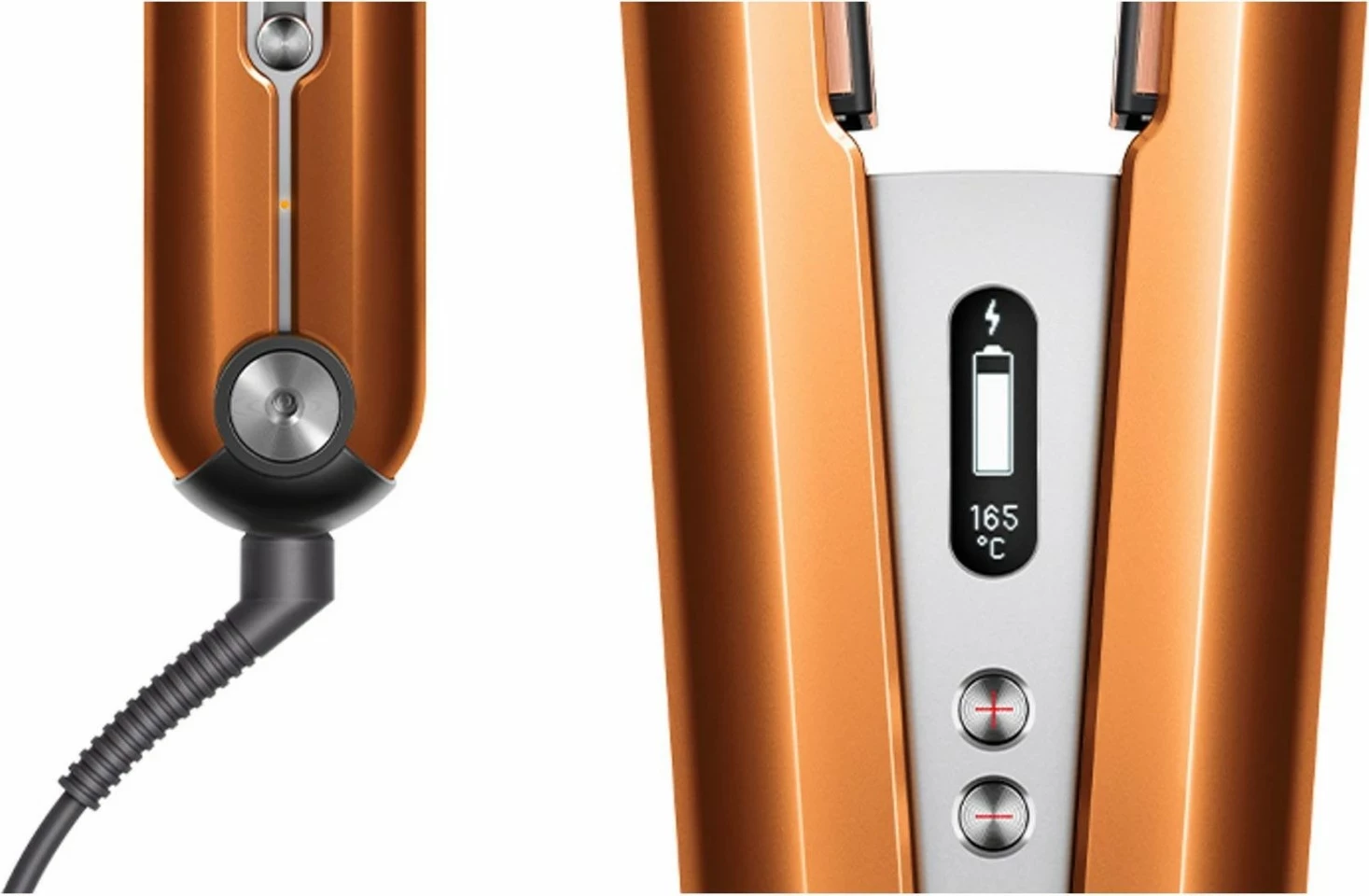 Plošča za ravnanje in kodranje las, Dyson Corrale, baker/pletivo (nikelj)