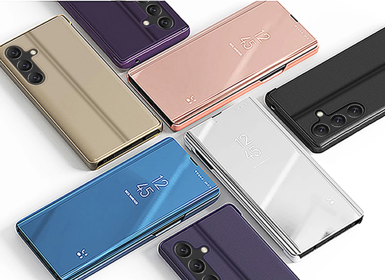 Ovitek za telefon Clear View z zaščitnim pokrovom, modra — Hurtel za Samsung Galaxy A24 4G