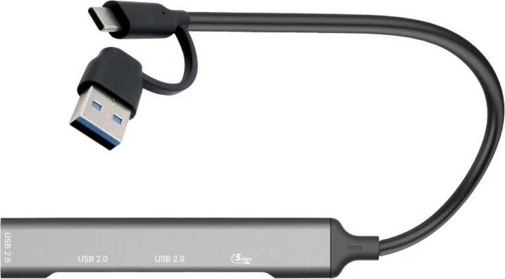USB razdelilec i-tec CAHUBMETALMINI4, 1x USB 3.0 + 3x USB 2.0, kovinski, siv