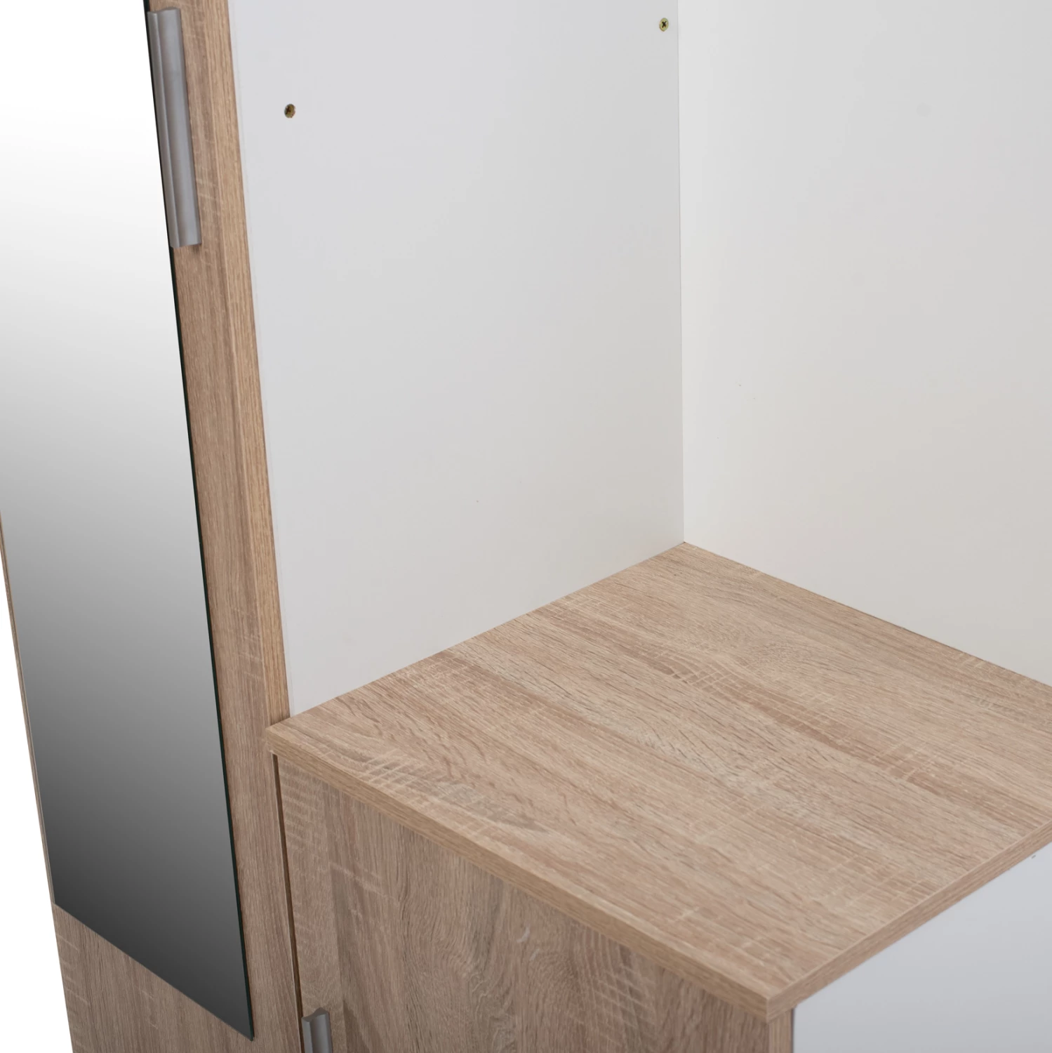 Pohištvo za predsobo z ogledalom Janice FH2264 Sonama Bela 70,3x37,1x181,8 cm