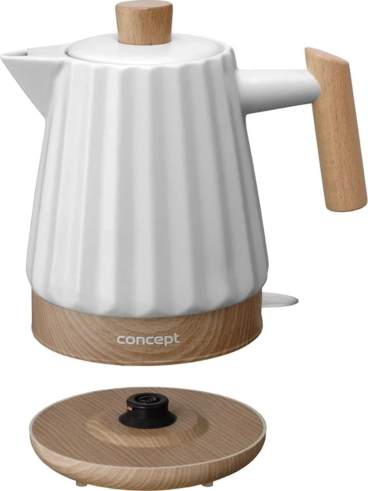 Električni čajnik, Concept RK0090, 1,5 l, keramika, bel