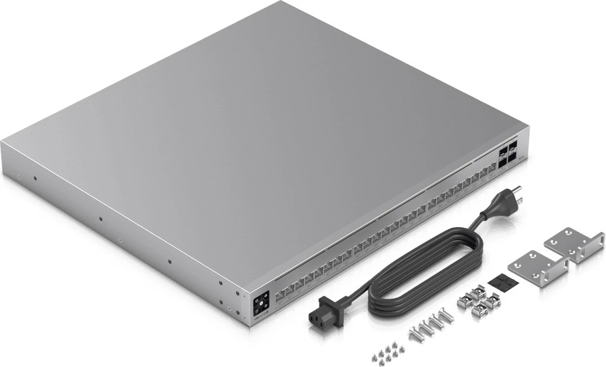Upravni switch Ubiquiti USW‑Pro‑HD‑24‑PoE, 28 portov, Layer 3, PoE, 10G, za rack