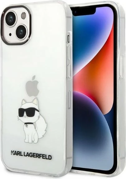 Ovitek za telefon Karl Lagerfeld Choupette za iPhone 14 Plus/15 Plus, prozoren