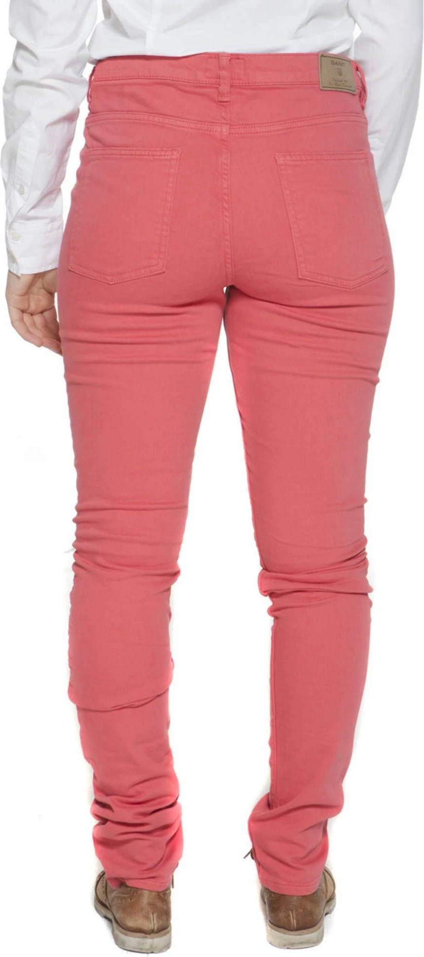 Črtaste hlače GANT ženske, rožnate