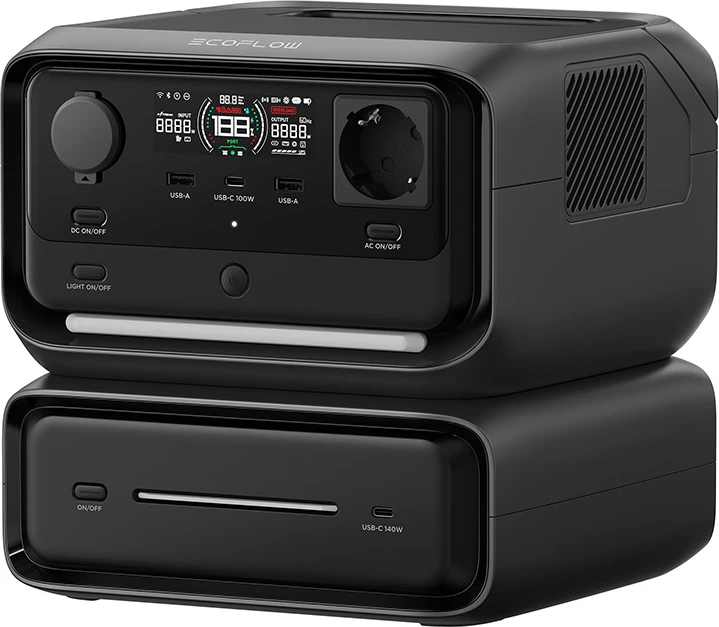 Prenosna električna postaja, 572 Wh, LiFePO4, črna — EcoFlow River 3 Max