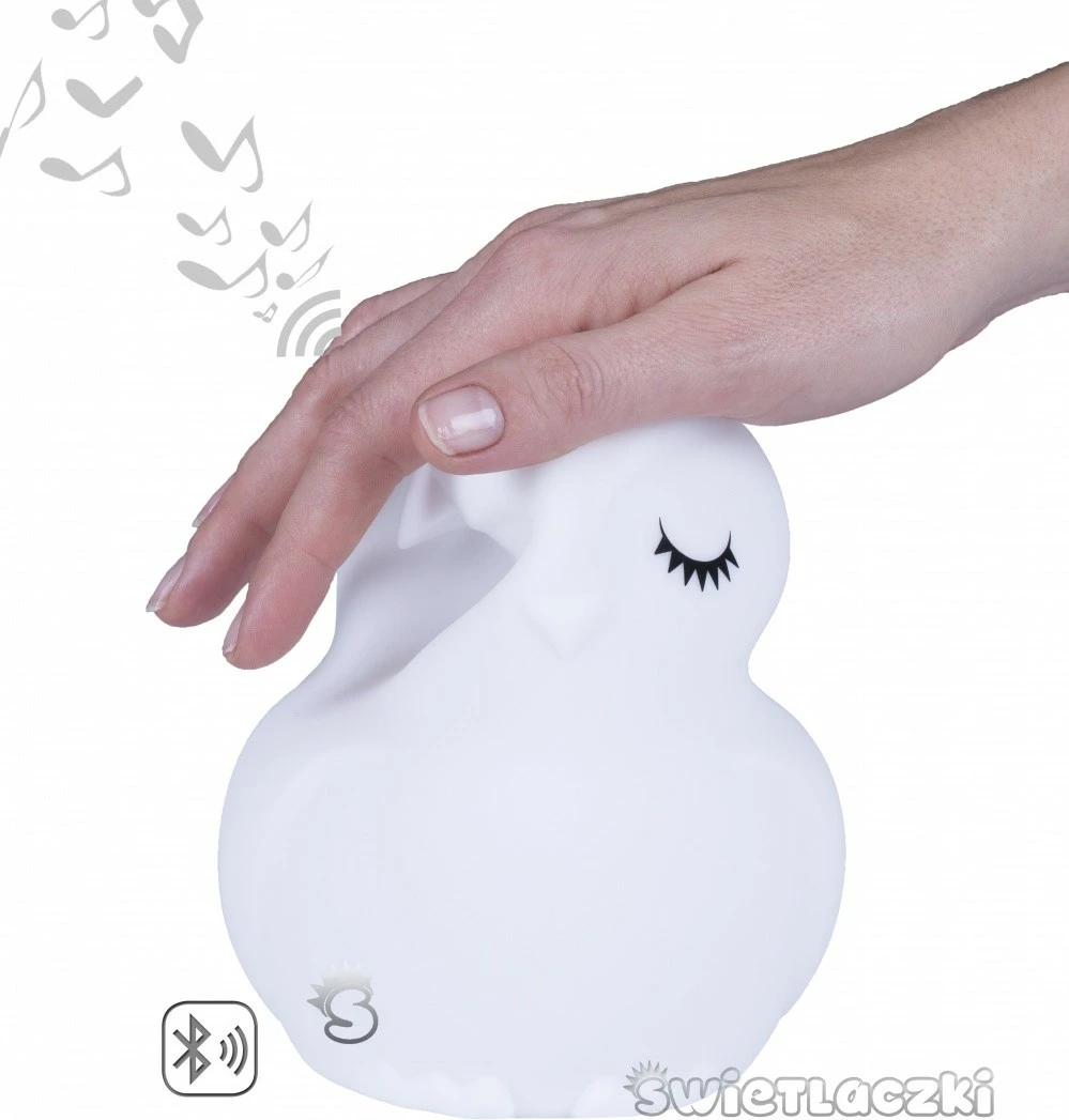 Nočna lučka iz silikona v obliki sove, Mesmed MM014, Bluetooth zvočnik, menjavanje barv, bela