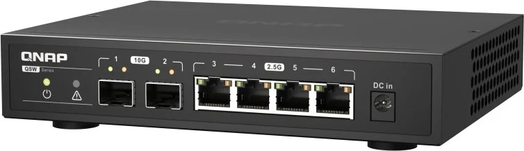 Nemanagean stik QNAP QSW-2104-2S, 2.5G Ethernet, črn