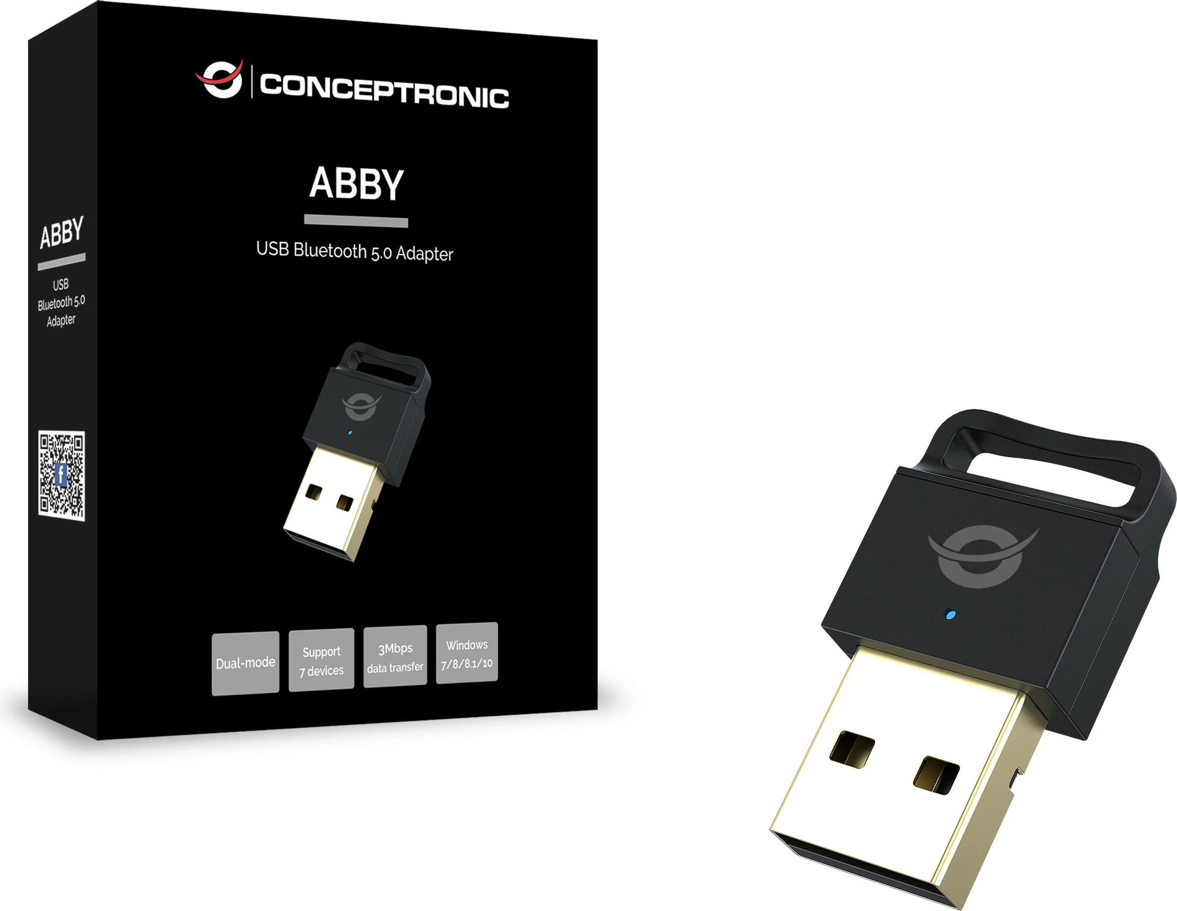 Adapter Bluetooth 5.0 NanoUSB, črn Conceptronic
